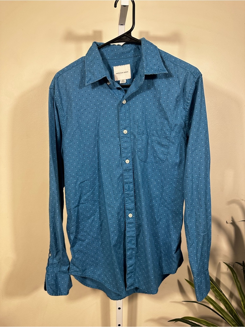 N29. American Eagle Outfitters Blue Long-Sleeve Button-Up Shirt